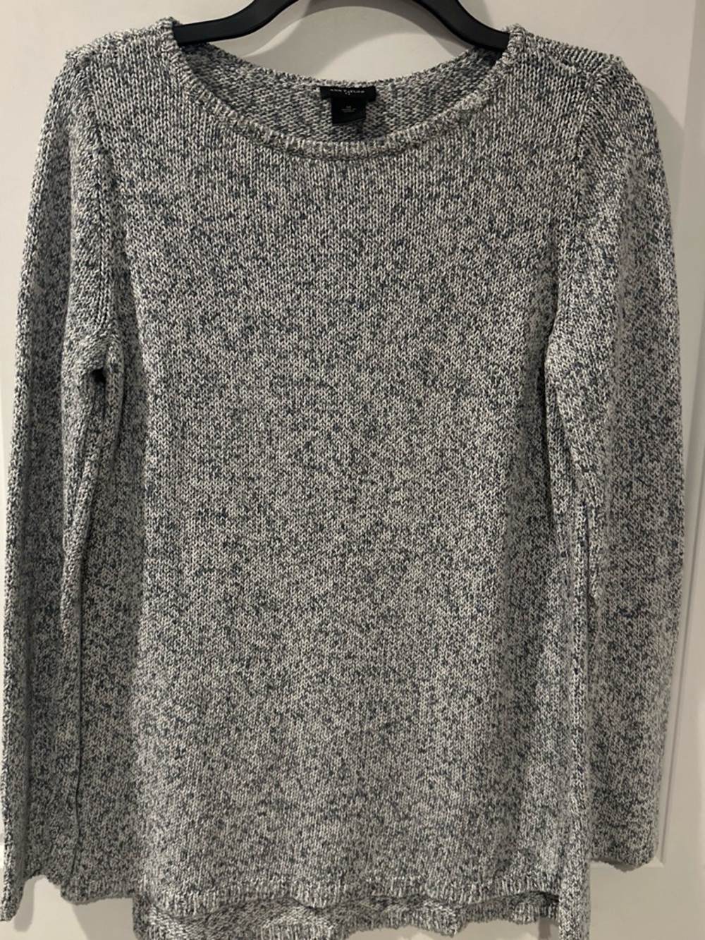 Ann Taylor Off-White Open-Knit Crewneck Sweater